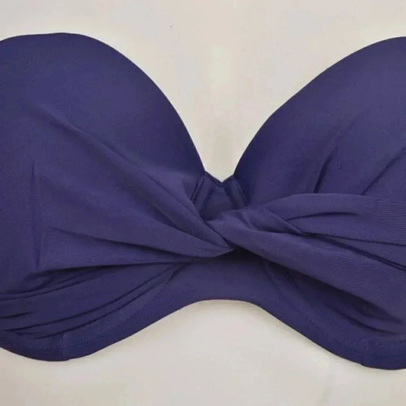 La Vie En Rose Twist Front Bikini Top Halter Push  Up Underwire Size Large - Picture 4 of 8